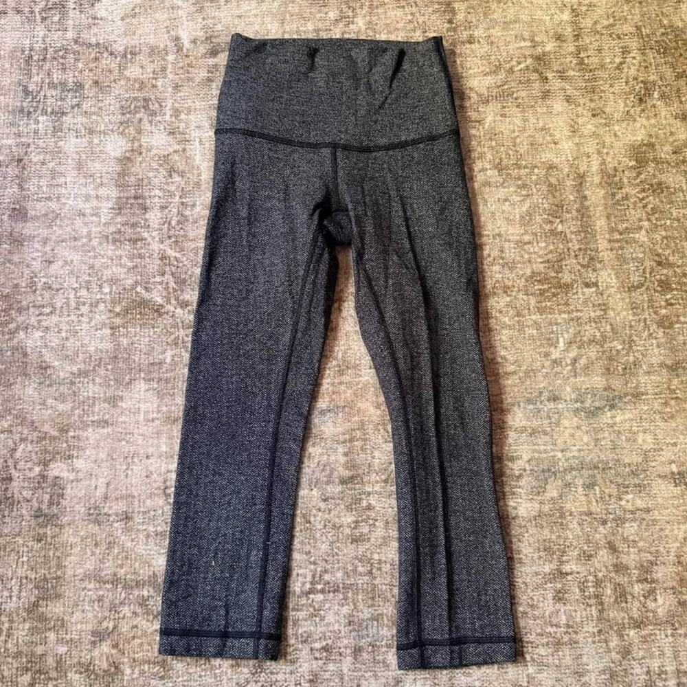 Sz 2 Lululemon High-Rise Herringbone Cropped Leggings Pants